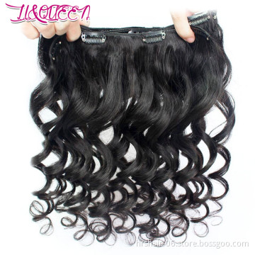 Aliexpress Indian human hair extensions clip in coconut oil hair natural color loose wave hair